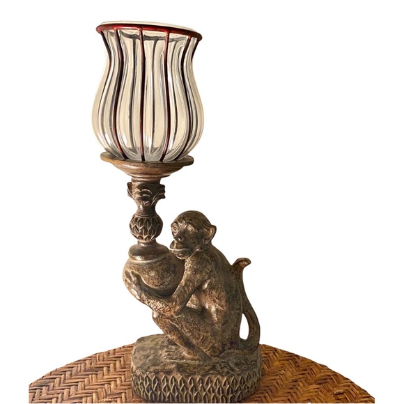 Other - Monkey & Glass Pillar Candle Holder